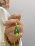中國黃金（CHINA GOLD）黃金項鏈女士足金孔雀碧玉吊墜生日情人節禮物送女友老婆 【賀卡定制/聯(lián)系客服】 曬單實(shí)拍圖