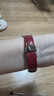 圓鱷紋皮質(zhì)iwatch10蘋果s9手表表帶適用Apple Watch凱旋門78鑲鉆 酒紅色銀扣 適用iwatch s10【46mm】表帶 曬單實拍圖