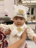 曇蓓漫嬰兒帽子秋冬季寶寶保暖圍巾幼兒帽男女童可愛(ài)防風(fēng)加厚針織毛絨帽 Lucky小熊【米白】建議1-3歲 可愛(ài)百搭 曬單實(shí)拍圖