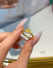 中國黃金（CHINA GOLD）18K金小方糖戒指女款輕奢小眾固口指環(huán)情人節(jié)生日禮物送女友愛人 18K小方糖戒指 圈號(hào)12 曬單實(shí)拍圖