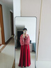 芷蘅間 千燈夜行 唐制漢服女法門(mén)寺外衫一片式齊胸裙新中式敬酒服新娘 紅色外衫一件 預售30天 M 曬單實(shí)拍圖
