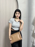 MARIE CLAIRE包包女包奢侈品牌2025新款枕頭包單肩包七夕情人節(jié)禮物送老婆 杏色【輕奢限定禮盒】送labubu掛飾 曬單實(shí)拍圖