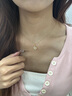 中國黃金一貝子黃金項鏈女足金吊墜套鏈女生生日七夕情人節(jié)禮物送女友老婆 足金吊墜+粉色戀人禮盒【贈S925鏈】-0.30 曬單實拍圖