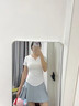 OIMG運(yùn)動(dòng)網(wǎng)球裙百褶裙女夏季防走光速干瑜伽褲裙a字短裙羽毛球半身裙 淺藍(lán)色M碼（建議80-100斤） 曬單實(shí)拍圖