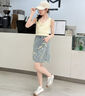 G.DUCKKIDS2025新款夏季藍色牛仔裙女童甜美蝴蝶結設計百搭短裙時(shí)尚半身裙 藍色 120 cm 曬單實(shí)拍圖