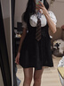 歌詩慧jk制服套裝背帶裙女學(xué)生學(xué)院風(fēng)套裝襯衫百褶裙日系小個(gè)子收腰短裙 學(xué)院風(fēng)兩件套 【襯衫+裙子+領(lǐng)帶】 M 曬單實(shí)拍圖