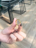 中國黃金（CHINA GOLD）18K黃金戒指米字鉆紋簡約素圈指環(huán)首飾情人節(jié)生日禮物送女友老婆 18K鉆紋戒指 約0.28g【10號】 曬單實拍圖