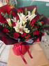 來(lái)一客教師節鮮花速遞玫瑰百合鮮花送女友老婆生日禮物全國同城配送 19朵紅玫瑰粉百合花束 曬單實(shí)拍圖