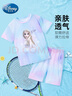 迪士尼兒童速干衣套裝愛(ài)莎公主短袖t恤女童夏季套裝JXAF1214D 紫色110 曬單實(shí)拍圖