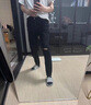 迪伽達高端黑色牛仔褲男破洞2025夏季新款彈力修身小腳百搭時尚休閑褲子 HWFS-2219黑色 XL 曬單實拍圖
