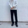 軒萊雅（XUANLAIYA）西褲男薄款美式闊腿直筒寬松潮牌褲子休閑長褲垂感西裝褲子男 黑色 2XL 曬單實(shí)拍圖