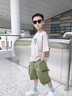 班尼路童裝兒童夏季套裝男童夏裝2025年男孩韓版帥氣短袖t恤上衣工裝褲 深紫BN想要足球X+卡其BN魔術(shù)貼 130 【推薦體重45-56斤】 曬單實(shí)拍圖
