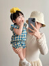 班喜迪嬰兒衣服夏季薄款嬰幼兒寶寶連體衣百天公主吊帶哈衣夏裝外出爬服 藍(lán)色 73cm 曬單實(shí)拍圖