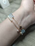 若華（RUOHUA）藍海 18K金高級輕奢藍托帕石手鏈女手鏈送女友禮物 5.5-6.5mm【16-18.5cm】 曬單實(shí)拍圖