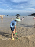 kocotreekk樹兒童防曬帽空頂漁夫帽男童遮陽帽寶寶帽子大檐披肩 曬單實(shí)拍圖