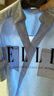 ELLE白色設計感V領襯衫女2025春裝新款寬松通勤職業(yè)裝輕奢氣質上衣 淺藍 M 曬單實拍圖