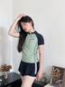 特步泳衣女2025新款分體式游泳衣女孩微胖遮肚顯瘦泡溫泉大碼泳裝 清新綠 L 建議身高157-167cm體重50-57kg 曬單實(shí)拍圖