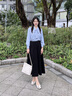 茯見西裝半身裙女春夏季2025新款高腰職業(yè)簡約傘裙高級感黑色中長裙 黑色 M 推薦【95-105斤】 M 曬單實拍圖