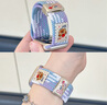 UECYXOP適用蘋(píng)果手表表帶蘋(píng)果手表s10表帶apple watch表帶iwatch10可愛(ài)小熊尼龍編織磁吸表帶印花折疊扣 紫羅蘭【適用:iwatch S10/42mm】 曬單實(shí)拍圖