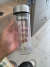 華明富光雙層玻璃杯商務茶杯耐熱加厚泡茶水杯男女辦公車載便捷杯子 加厚款鋼本色350ml 曬單實拍圖