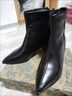 啄木鳥(niǎo)性感真皮短靴女粗跟小香風(fēng)尖頭馬丁靴高跟鞋小踝靴韓系黑色瘦瘦靴 黑色薄絨 37 曬單實(shí)拍圖