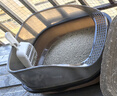 半透明圍欄貓砂盆超大號防外濺半封閉式貓屎盆貓砂寵物廁所貓廁所 灰色高欄超大號【巧克力棕】 曬單實(shí)拍圖
