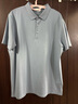 鄂爾多斯1980 夏季桑蠶絲小翻領(lǐng)純色POLO衫男短袖T恤 微風(fēng)藍 XL 180/100A 曬單實(shí)拍圖