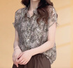 皮爾卡丹（PIERRE CARDIN）女士洋氣小襯衫短袖2025夏季新款雪紡衫小個(gè)子襯衣上衣女裝 花式 XL (建議115斤-130斤) 曬單實(shí)拍圖