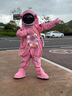 迪柏瑞宇航員太空服卡通人偶服裝宇航服頭盔成人充氣兒童cos道具婚紗照 普通白色款 100-120CM 曬單實拍圖