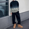 TUCANO漸變色毛衣男士秋冬季潮流帥氣打底針織衫2025新款寬松半高領(lǐng)線(xiàn)衣 LR9678蘭灰 XL /125-155斤 曬單實(shí)拍圖