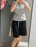 妙奕嘉灰色polo衫短袖t恤女士夏季衣服新款2025帶領(lǐng)正肩上衣大碼顯瘦 polo領(lǐng)小字母正肩短袖【灰色】 XL 【建議115-130斤】 曬單實(shí)拍圖