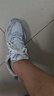 特步男鞋運(yùn)動(dòng)休閑鞋春夏網(wǎng)面透氣輕便復(fù)古老爹休閑鞋 銀色/帆白  曬單實(shí)拍圖