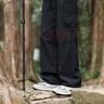 Homlean美式復(fù)古休閑褲男春夏舒適百搭寬松垂感闊腿衛(wèi)長(zhǎng)褲an04灰色XL 曬單實(shí)拍圖