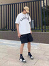 ARNTARE美式潮牌三分褲短褲男女夏季寬松直筒休閑褲大口袋日系工裝褲子男 軍綠（NE01） M （推薦體重125-140斤） 曬單實拍圖