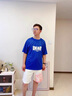 NASADKGM短褲男夏季新款拼色字母短褲男女情侶款運(yùn)動(dòng)休閑百搭寬松五分褲 白粉 XL （建議125-140斤） 曬單實(shí)拍圖