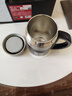 希諾（HEENOOR）保溫杯男士大容量商務辦公茶杯帶把杯子高檔帶手柄水杯免費刻字 445毫升深藍/8726 曬單實拍圖