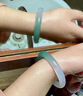 老鳳祥遠山黛叮當鐲玉石手鐲2025新款玉鐲子七夕情人節(jié)禮物送女朋友老婆 粗款玉髓手鐲【10-11mm-56#】 曬單實拍圖