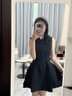 GARNUO白色連衣裙子女夏季法式高級感小個(gè)子無(wú)袖背心收腰顯瘦小白裙短裙 黑色 M 【101-110斤】 曬單實(shí)拍圖