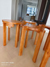 棠溪塘實(shí)木圓凳子可疊放疊疊凳家用吃飯可收納組合餐凳邊幾新中式疊疊樂(lè ) 胡桃色【祥云六凳+滑輪】橡膠木 曬單實(shí)拍圖
