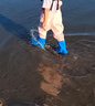 麓格立 兒童下水褲防水趕海裝備幼兒園玩沙水服連體抓魚(yú)下水雨鞋雨褲 兒童下水褲粉色 24.5 曬單實(shí)拍圖