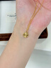 中國黃金（CHINA GOLD）四葉草18k金項鏈女款彩金素鏈吊墜生日禮物送女友老婆結婚紀念日 【刻字】18K小四葉草吊墜+K金鏈 曬單實(shí)拍圖