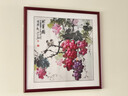 季棠葡萄水果新中式餐廳裝飾畫(huà)餐桌飯廳背景墻掛畫(huà)紫氣東來(lái)玄關(guān)壁畫(huà) A-紫氣東來(lái)【爆款畫(huà)面】 50*50cm(實(shí)木框+有機玻璃+油畫(huà)布) 曬單實(shí)拍圖