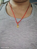 中國(guó)黃金（CHINA GOLD）黃金項(xiàng)鏈女足金平安扣吊墜轉(zhuǎn)運(yùn)珠首飾七夕情人節(jié)禮物送女友老婆 足金平安扣項(xiàng)鏈約0.8g【一對(duì)】 曬單實(shí)拍圖