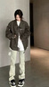 Shelley Jones黑灰微喇牛仔褲男夏季新款小眾拼接水洗做舊褲子美式高街直筒長(zhǎng)褲 黑色 XL [推薦120-140斤] 曬單實(shí)拍圖