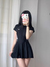 李寧（LI-NING）泳衣女連體平角游泳衣女士專業(yè)運動保守顯瘦溫泉泳裝7561黑金XL 曬單實拍圖
