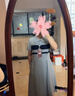 初語polo領(lǐng)連衣裙收腰顯瘦女2025夏季新款a字裙短袖t恤中長裙 灰色  M 曬單實(shí)拍圖