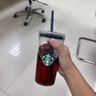 星巴克正品星巴克杯子耐高溫玻璃吸管杯咖啡杯極簡(jiǎn)風(fēng)大容量水杯伴手禮 極簡(jiǎn)風(fēng)藍色玻璃吸管杯585ml 曬單實(shí)拍圖