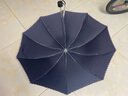 天堂 加大雨傘三折 晴雨兩用商務(wù)傘經(jīng)典格紋10骨大雨傘男女 藏青 曬單實(shí)拍圖