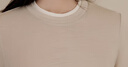 金三塔打底衫女真絲羊毛混紡經(jīng)典假兩件打底衫親膚透氣保暖上衣女 燕麥色 M 曬單實(shí)拍圖