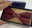 JIOESC領(lǐng)結(jié)結(jié)婚男酒紅色連理枝婚禮新郎伴郎結(jié)婚訂婚西裝襯衫韓版蝴蝶結(jié) 酒紅斜紋連理枝 曬單實(shí)拍圖